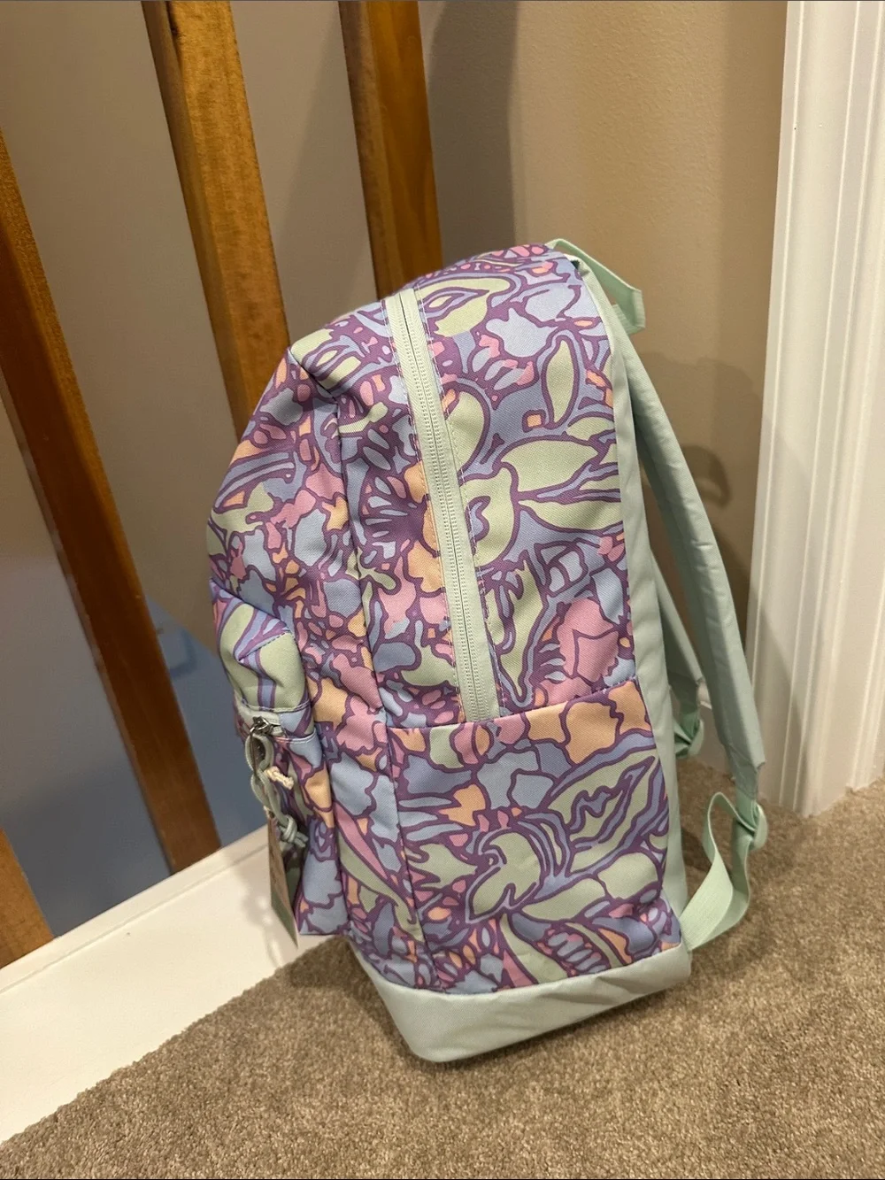 Jansport Pastel Floral Backpack - Lavender, Pink, Mint